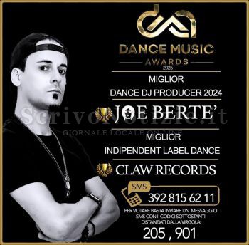 Milazzo - Riccione (RN) – Due nomination per Joe Bertè al “Dance Music Awards” 2025